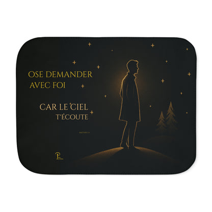 Ose demander avec foi - Cozy Sherpa Blanket - man