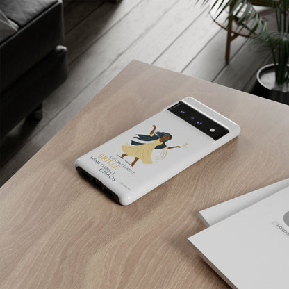 Brille discrètement - Chic Phone Case with a woman dancing - white