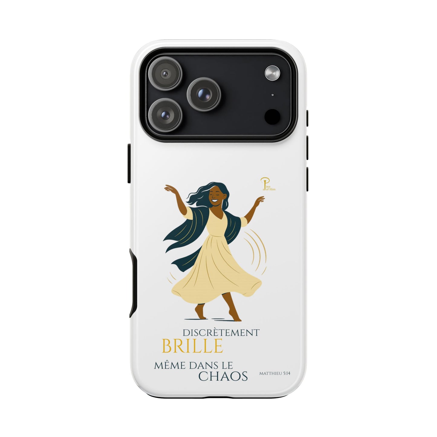 Brille discrètement - Chic Phone Case with a woman dancing - white