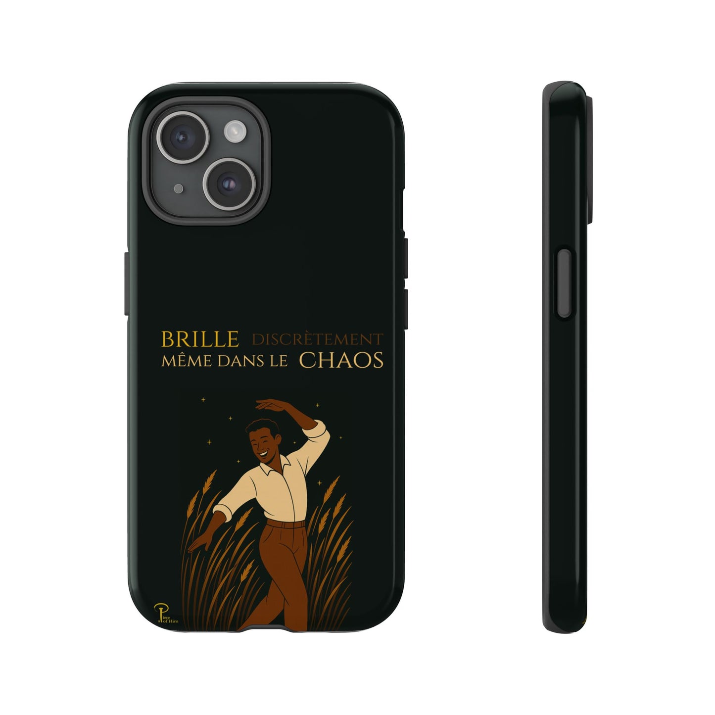 Brille discrètement - Chic Phone Case with a man dancing - black