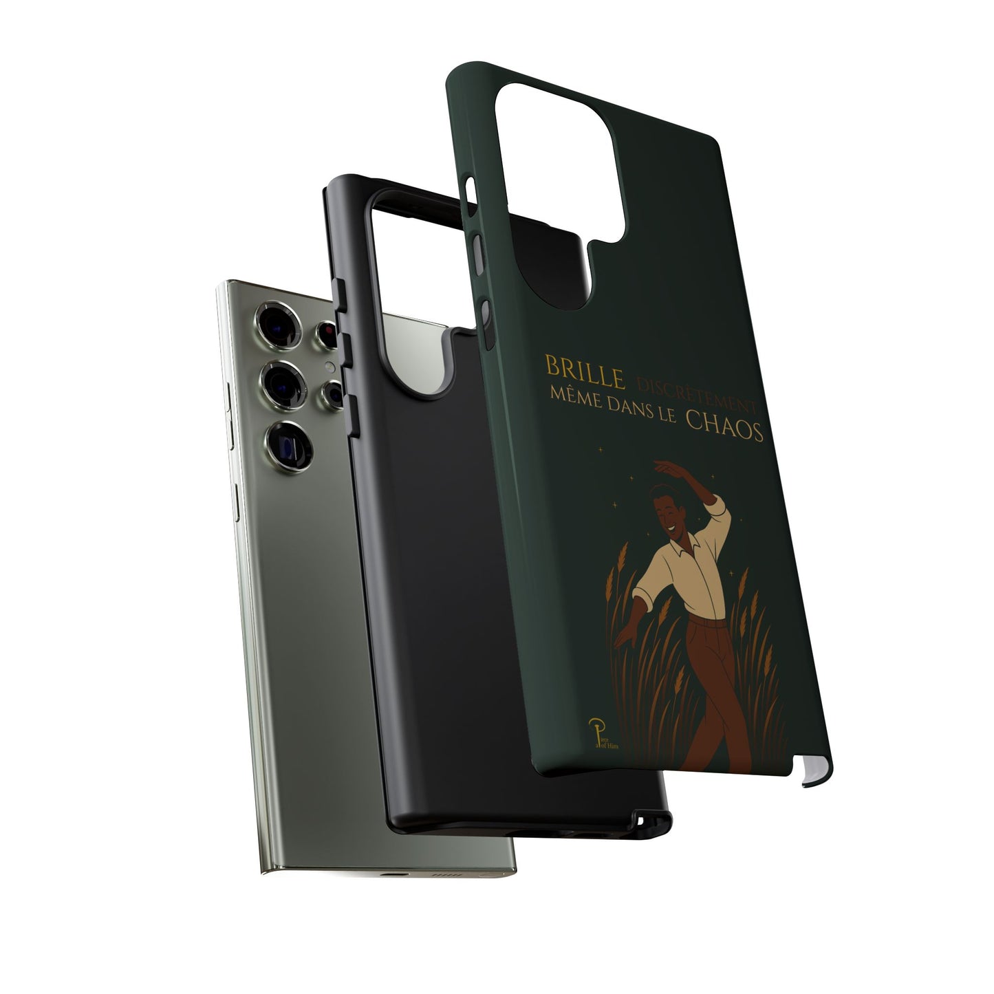 Brille discrètement - Chic Phone Case with a man dancing - black