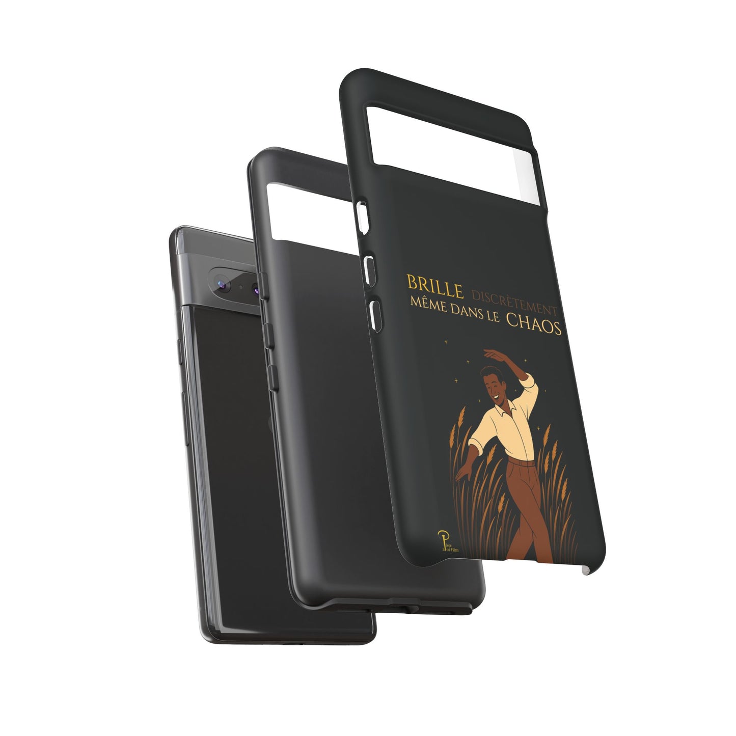 Brille discrètement - Chic Phone Case with a man dancing - black