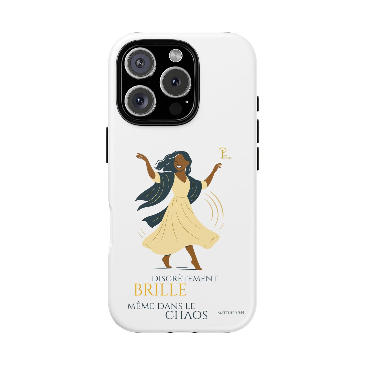 Brille discrètement - Chic Phone Case with a woman dancing - white