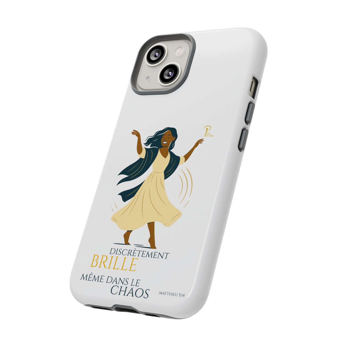 Brille discrètement - Chic Phone Case with a woman dancing - white