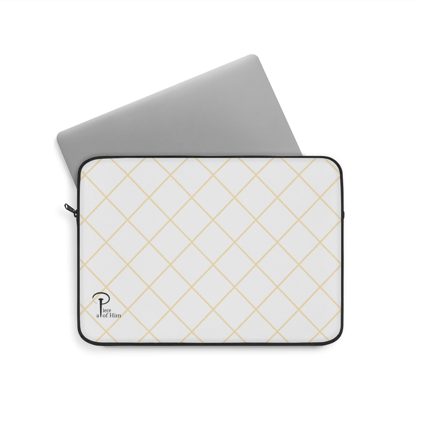 Elegant Black and Gold Laptop Sleeve - white