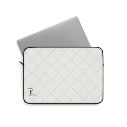 Elegant Black and Gold Laptop Sleeve - white