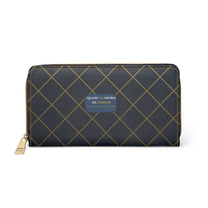 Quand tu offres  de l’amour-Chic Zipper Wallet - blue navy