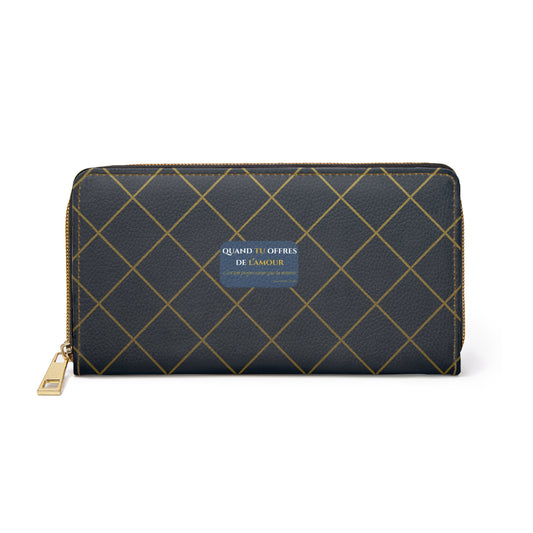 Quand tu offres  de l’amour-Chic Zipper Wallet - blue navy