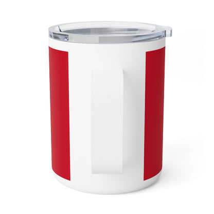 Insulated Coffee Mug with our logo- dark red