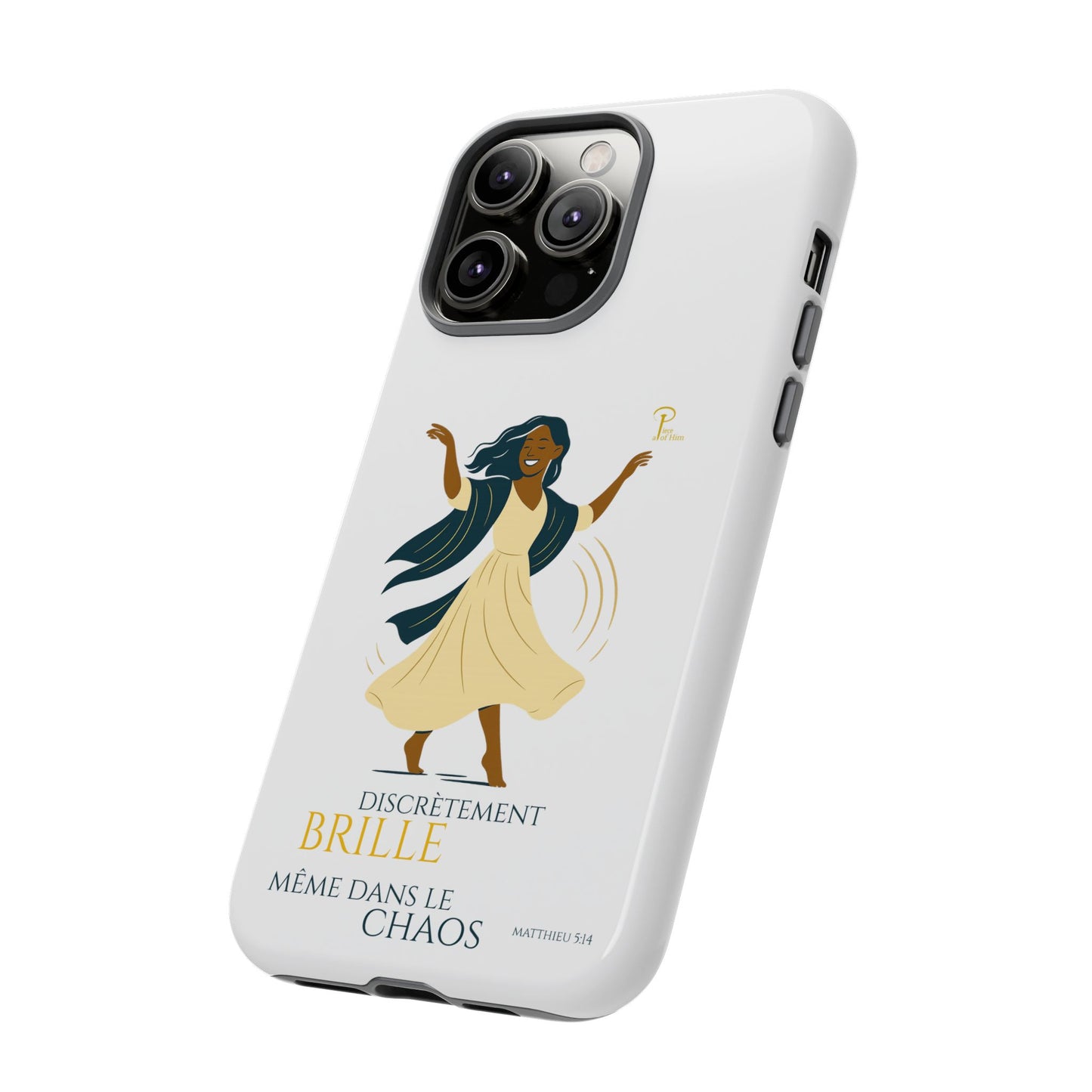 Brille discrètement - Chic Phone Case with a woman dancing - white