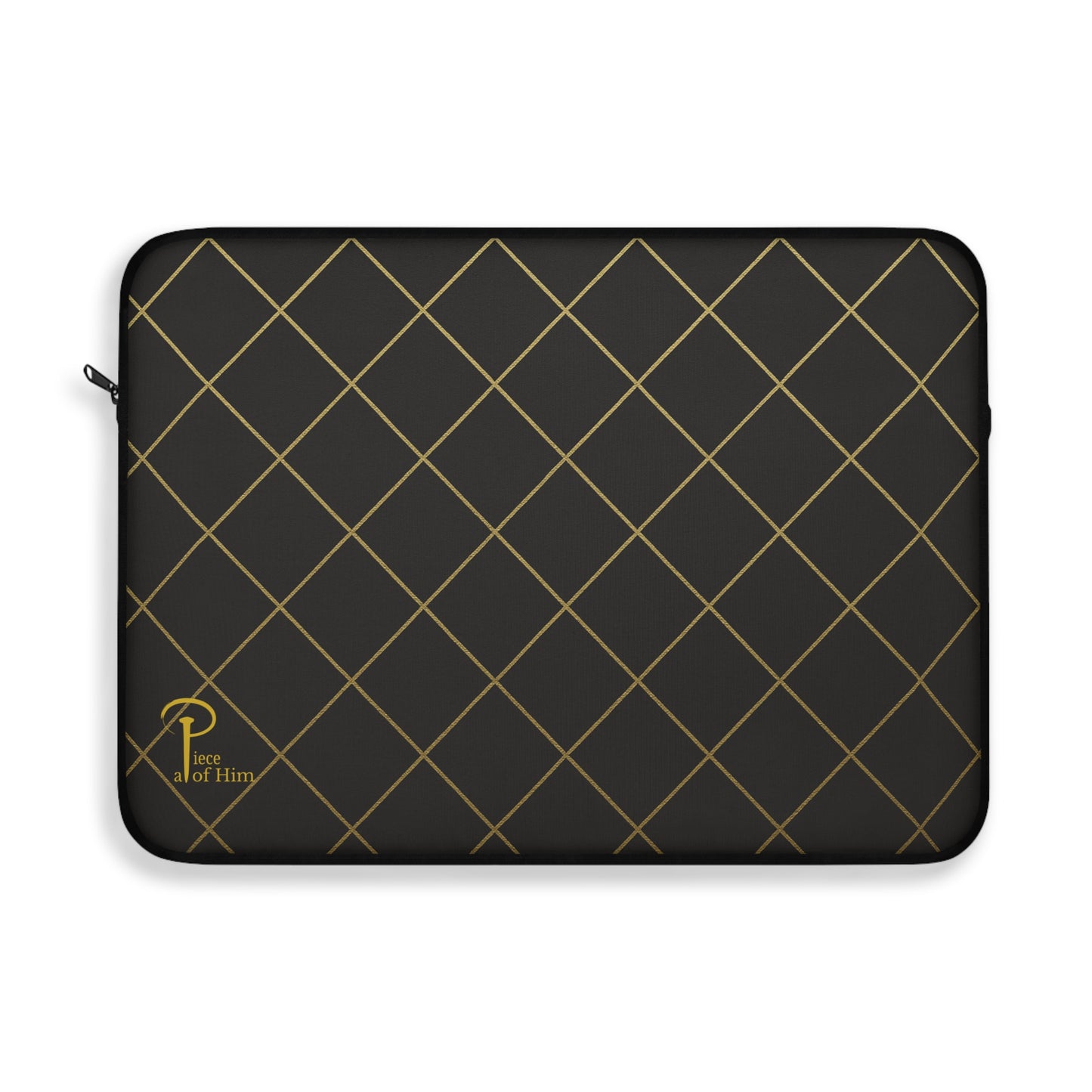 Elegant Black and Gold Laptop Sleeve - black & golden logo