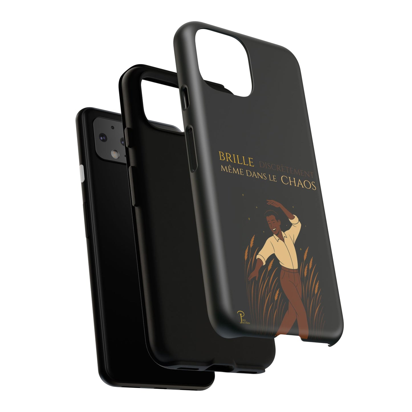 Brille discrètement - Chic Phone Case with a man dancing - black