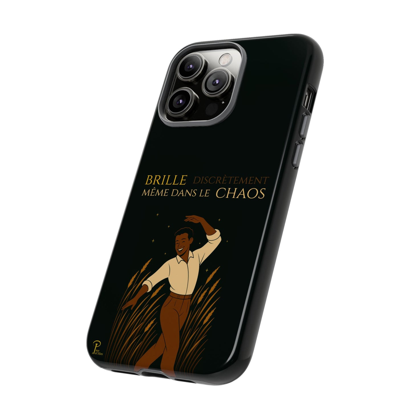 Brille discrètement - Chic Phone Case with a man dancing - black