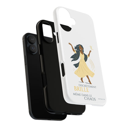Brille discrètement - Chic Phone Case with a woman dancing - white