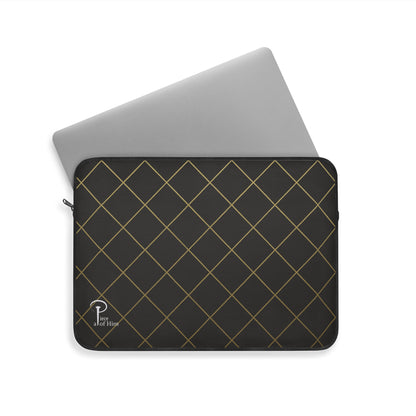 Elegant Black and Gold Laptop Sleeve - black