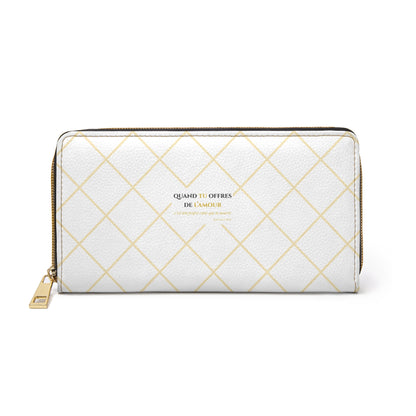 Quand tu offres  de l’amour-Chic Zipper Wallet - white