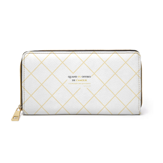 Quand tu offres  de l’amour-Chic Zipper Wallet - white