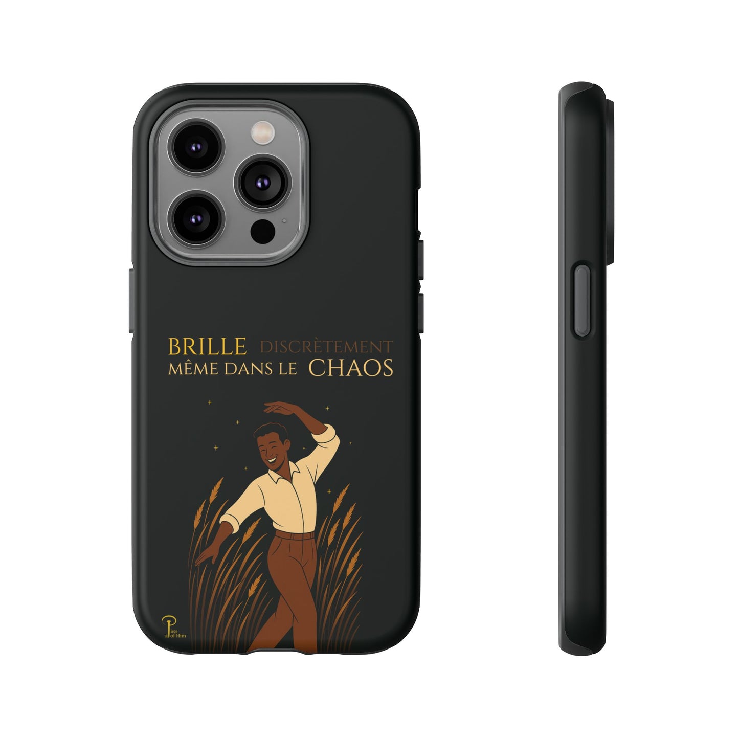 Brille discrètement - Chic Phone Case with a man dancing - black