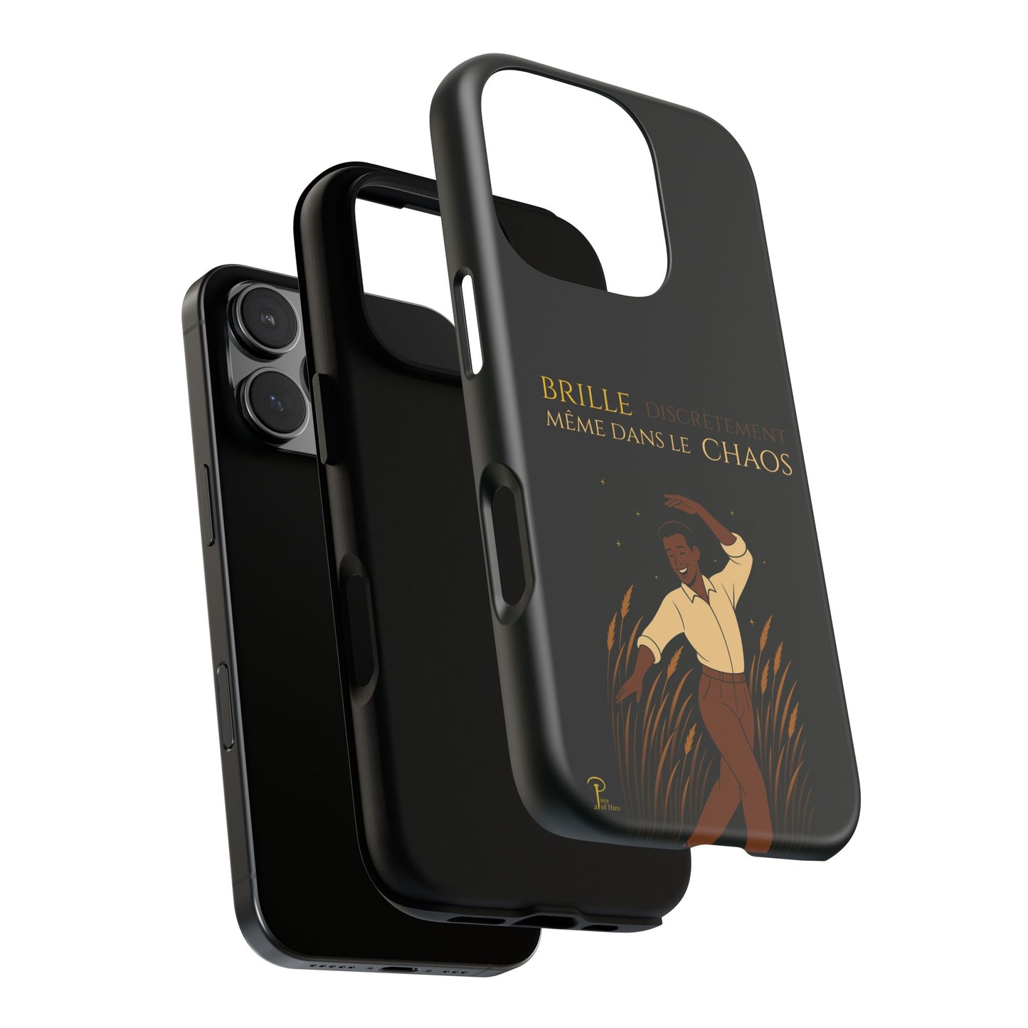 Brille discrètement - Chic Phone Case with a man dancing - black