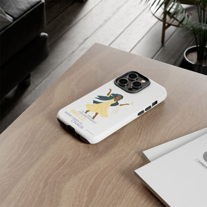 Brille discrètement - Chic Phone Case with a woman dancing - white