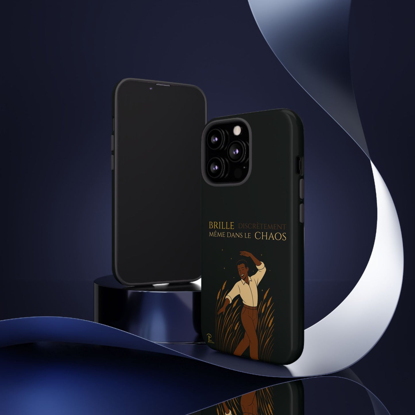 Brille discrètement - Chic Phone Case with a man dancing - black