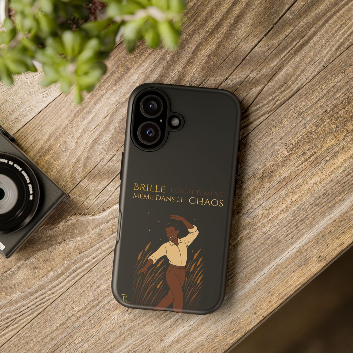 Brille discrètement - Chic Phone Case with a man dancing - black