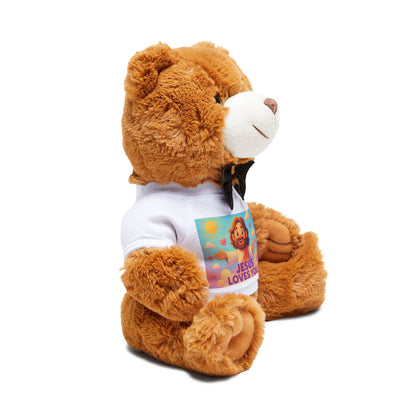 Teddy Bear "Jesus Loves You" pink/blue