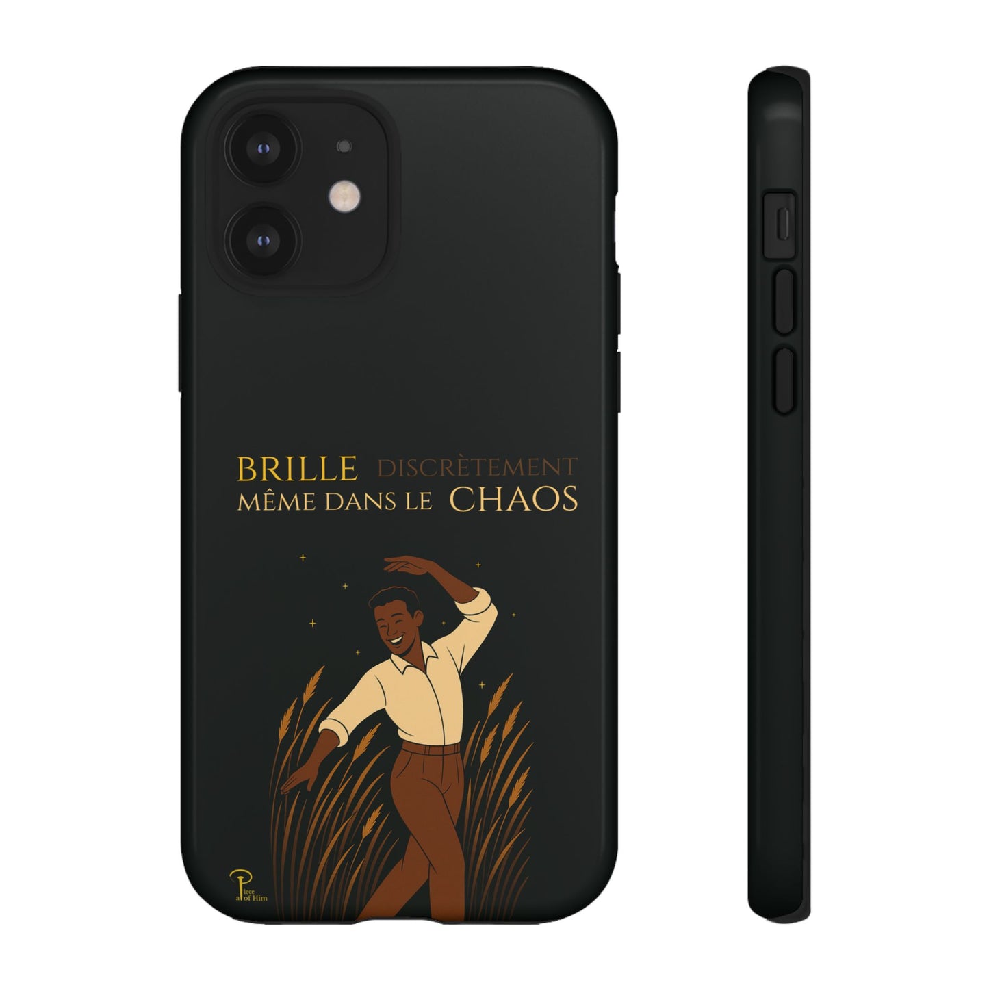 Brille discrètement - Chic Phone Case with a man dancing - black