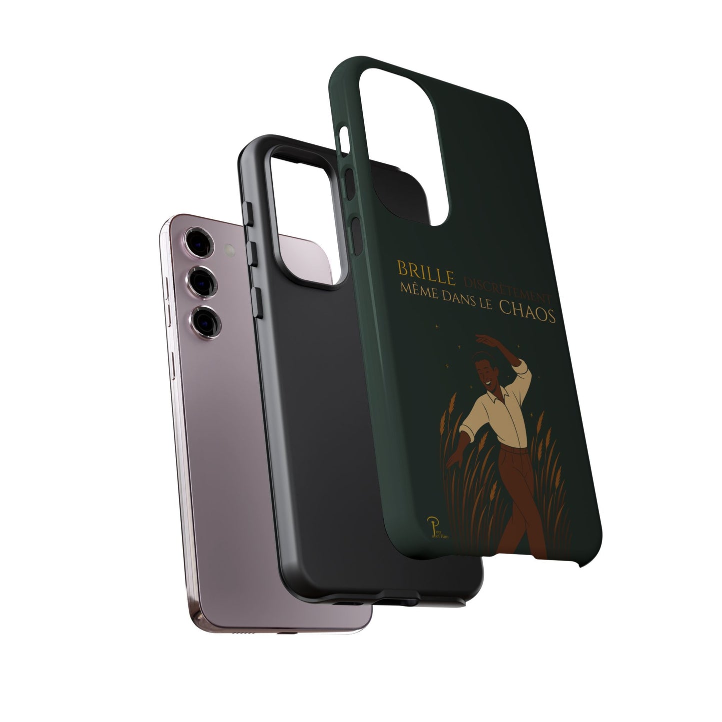 Brille discrètement - Chic Phone Case with a man dancing - black