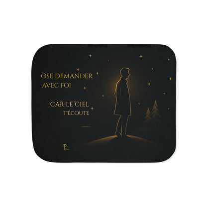 Ose demander avec foi - Cozy Sherpa Blanket - man