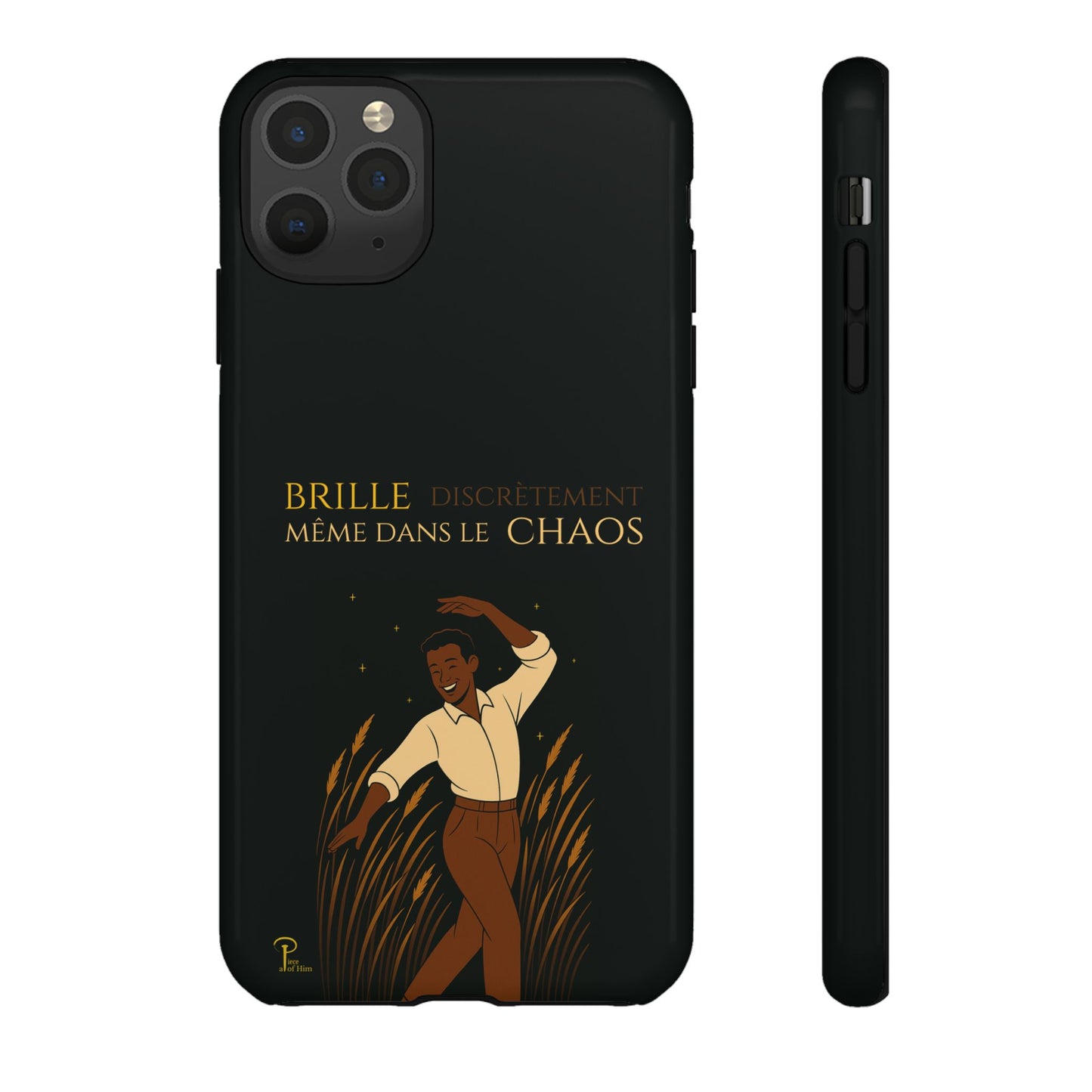 Brille discrètement - Chic Phone Case with a man dancing - black