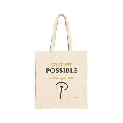 Tout est possible-Cotton Canvas Tote Bag - white