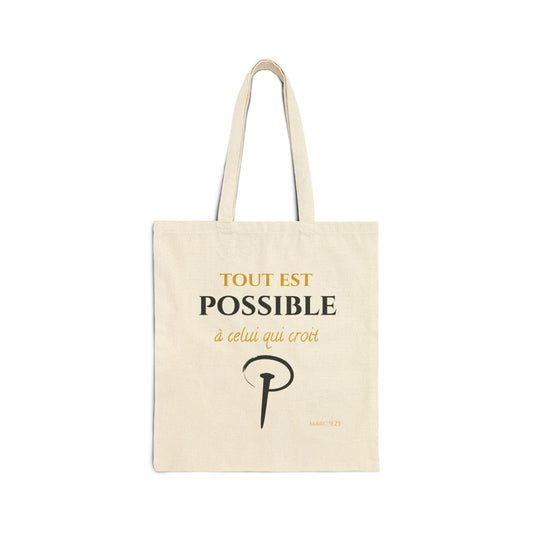 Tout est possible-Cotton Canvas Tote Bag - white
