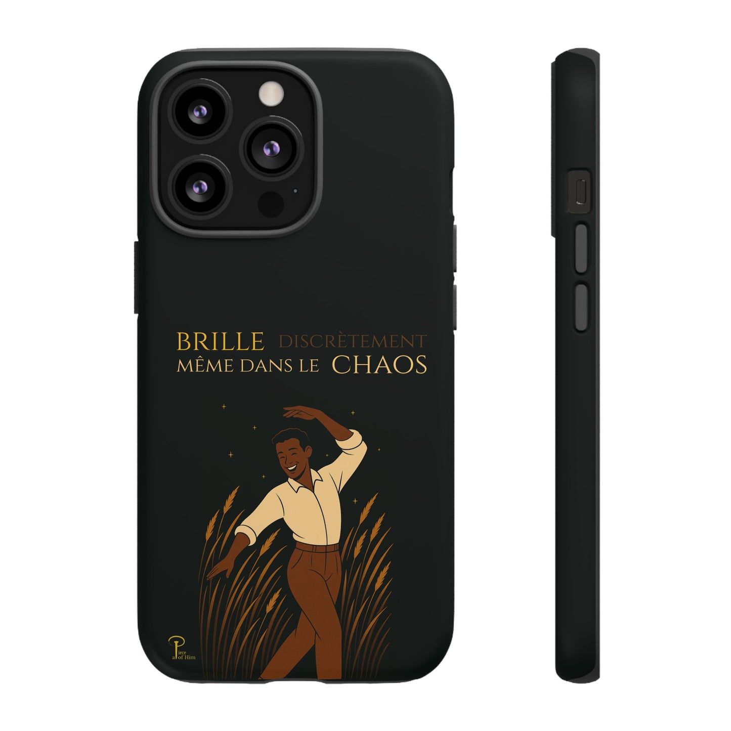Brille discrètement - Chic Phone Case with a man dancing - black