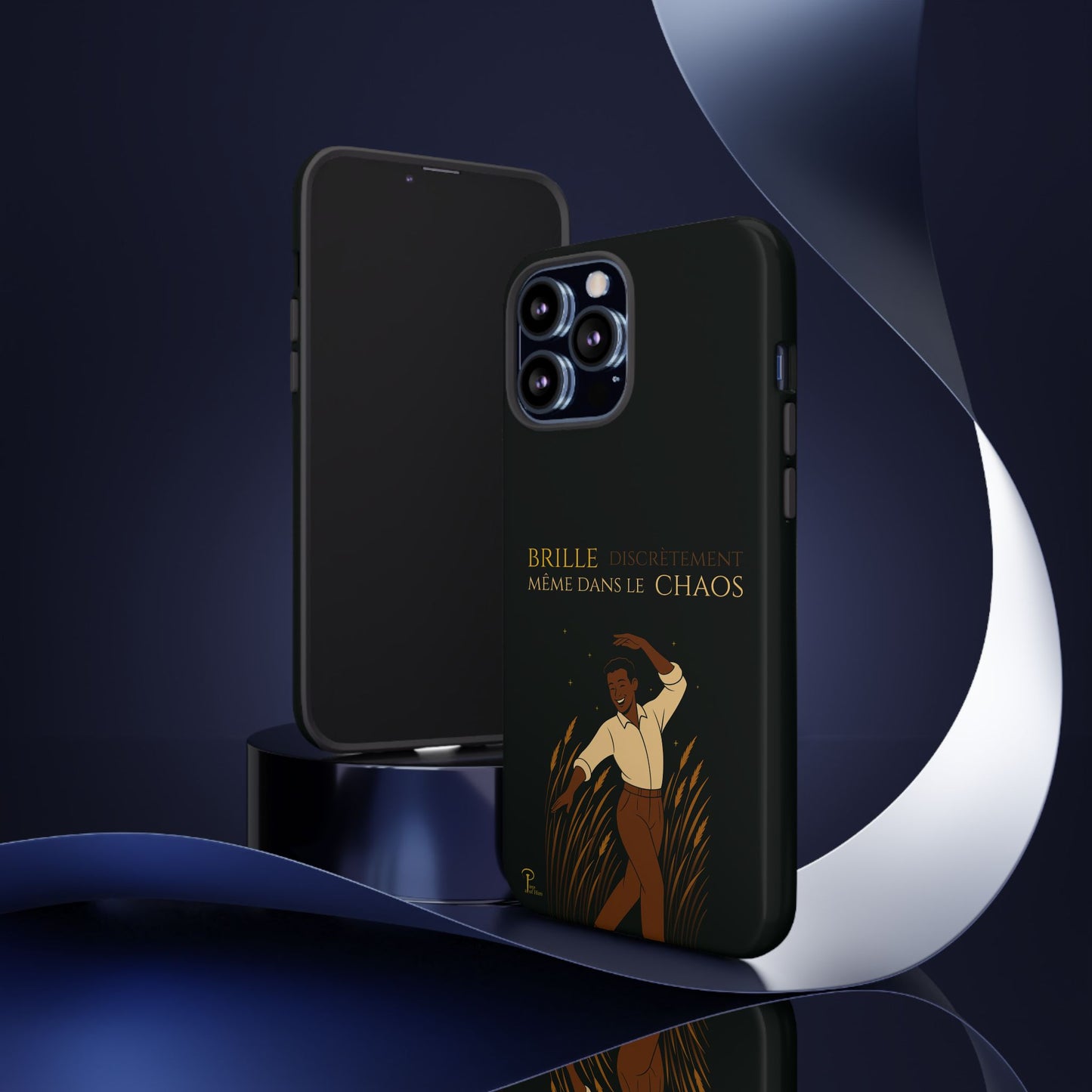 Brille discrètement - Chic Phone Case with a man dancing - black