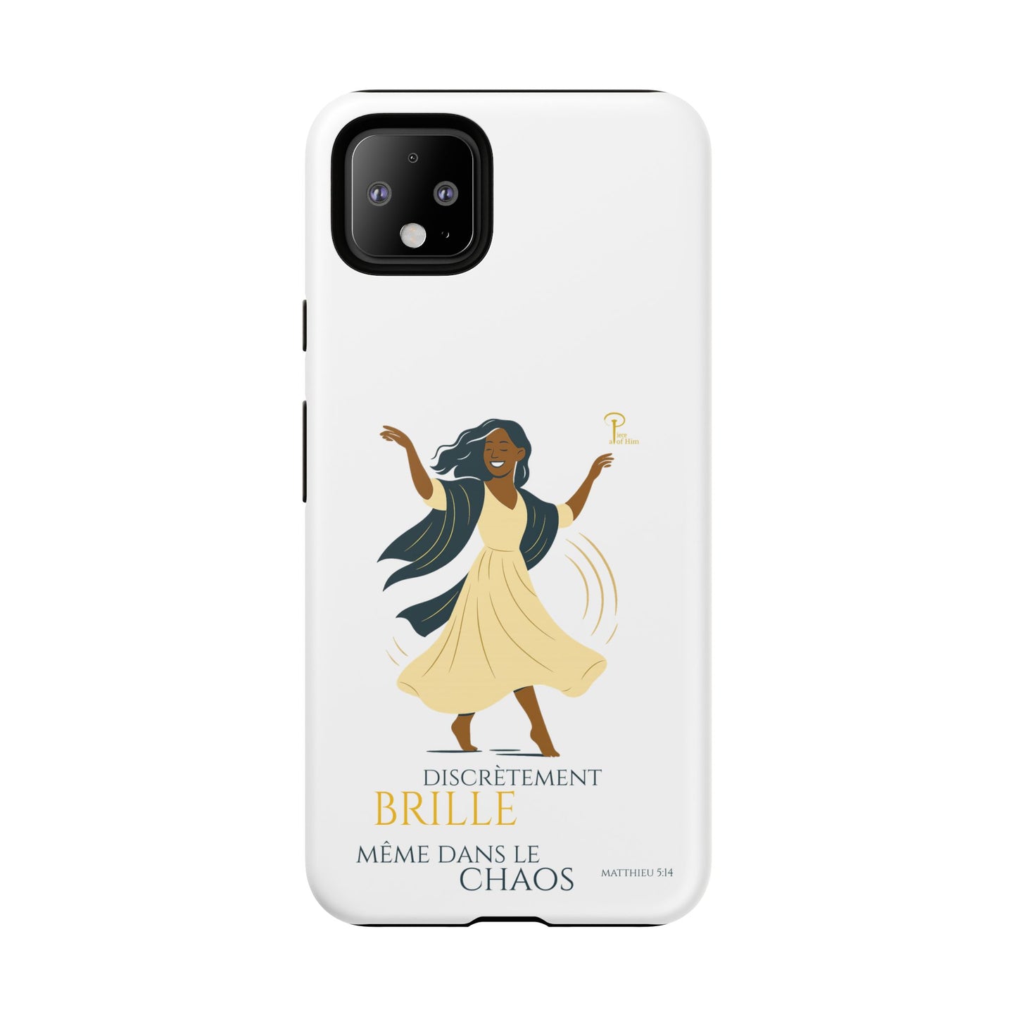 Brille discrètement - Chic Phone Case with a woman dancing - white