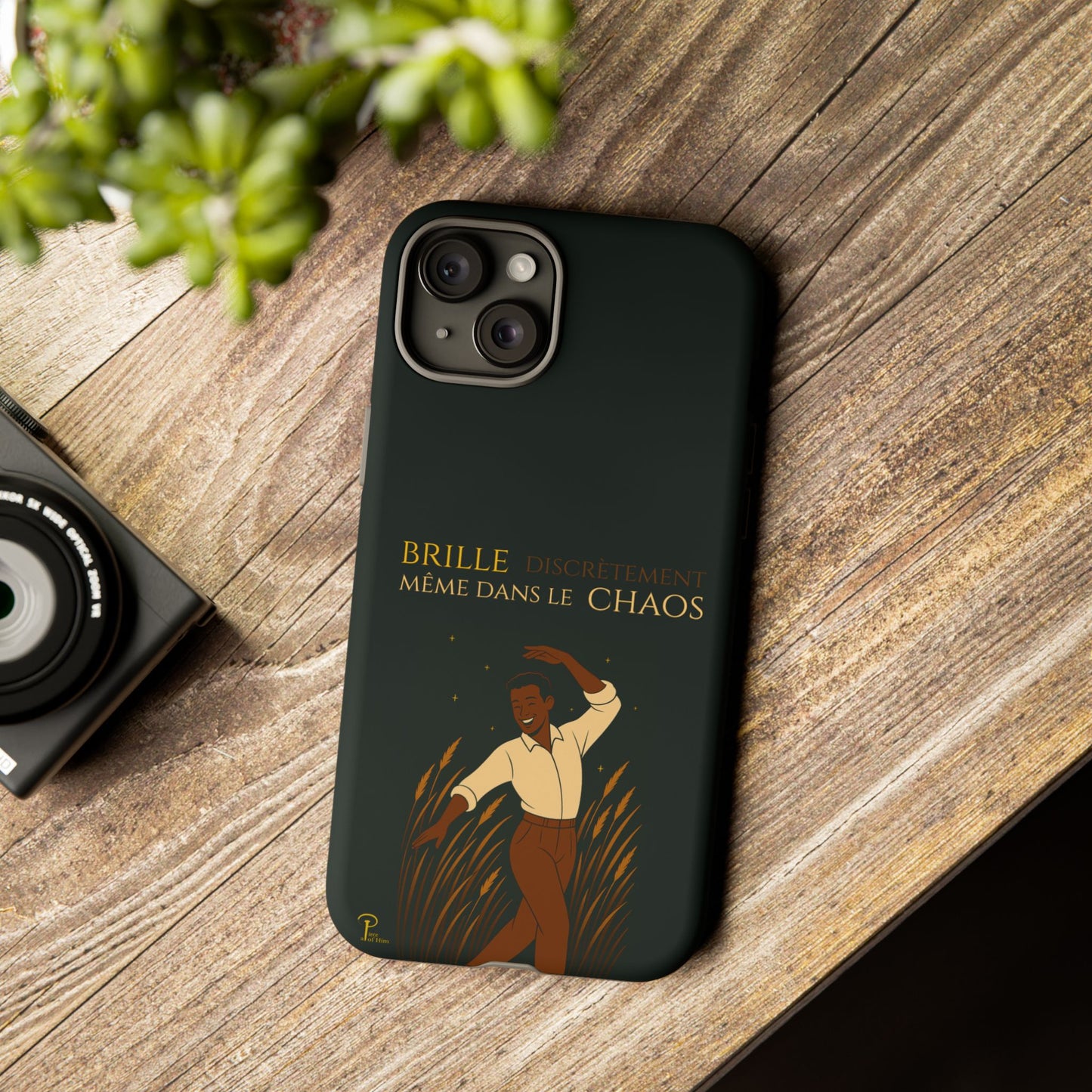 Brille discrètement - Chic Phone Case with a man dancing - black