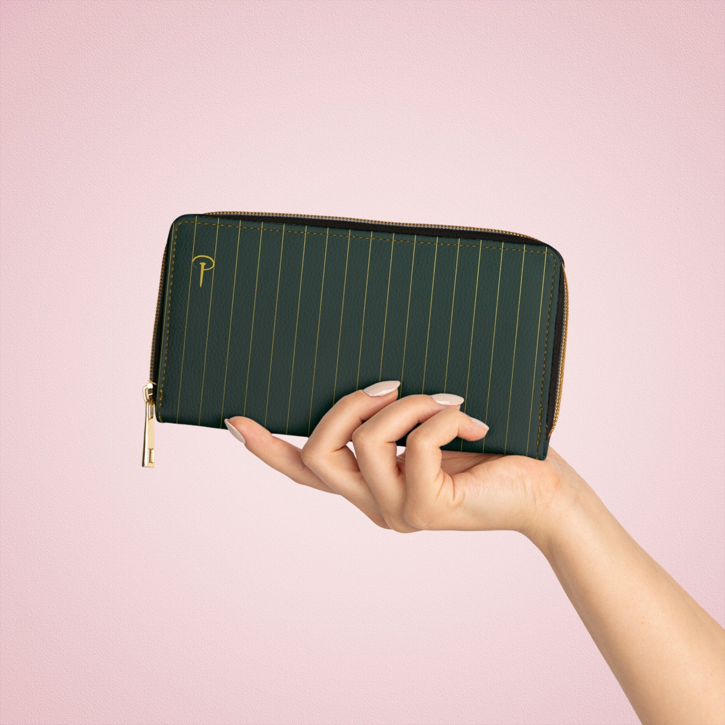 a Piece of Him - Chic emerald green zipper wallet
