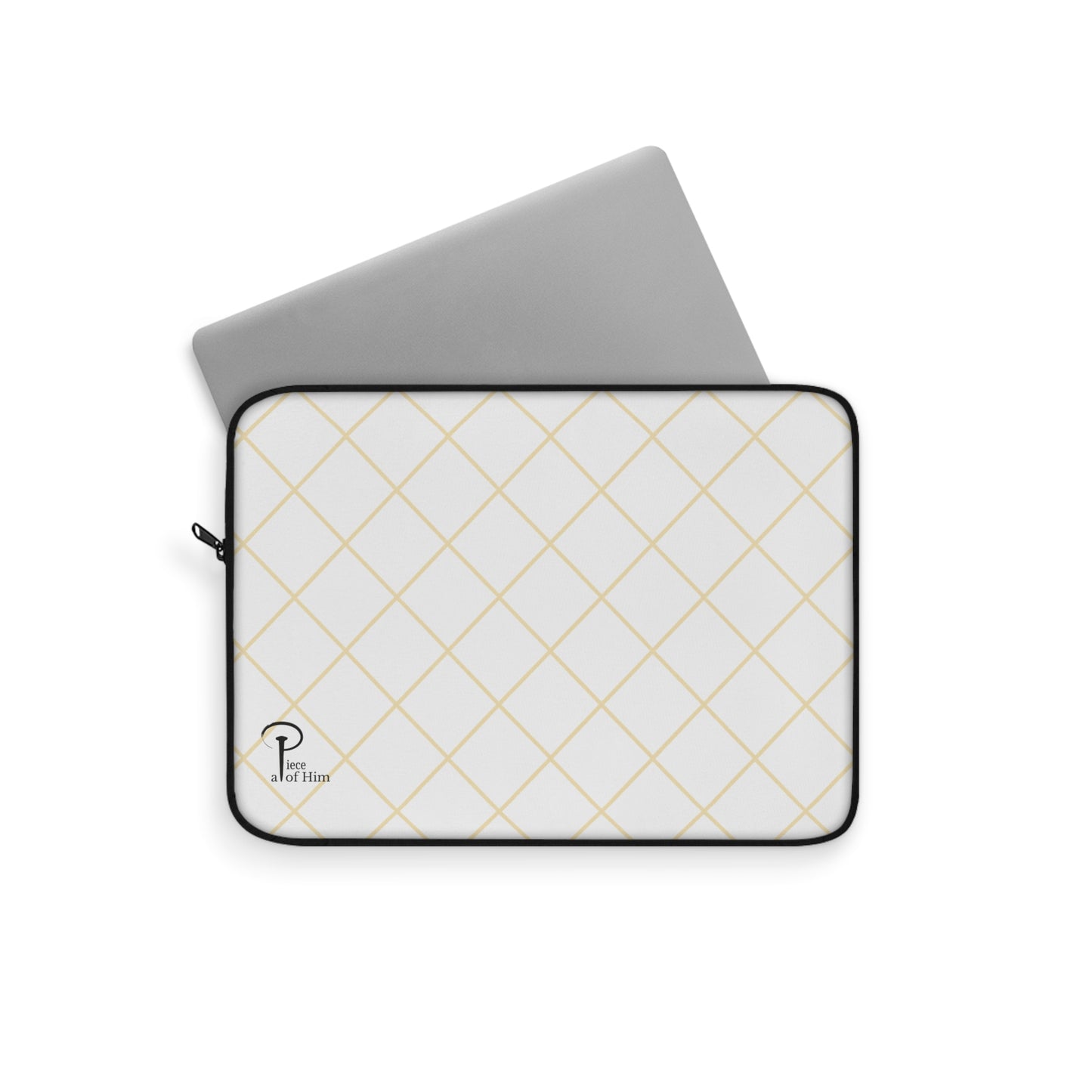 Elegant Black and Gold Laptop Sleeve - white