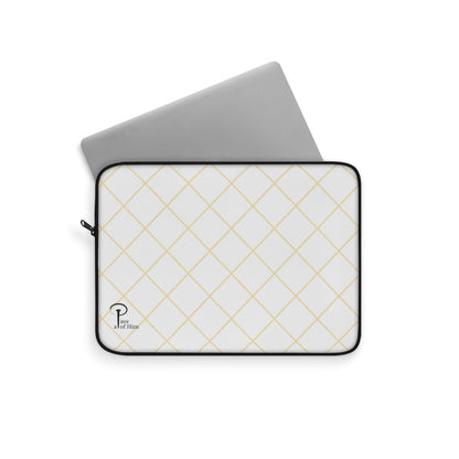Elegant Black and Gold Laptop Sleeve - white