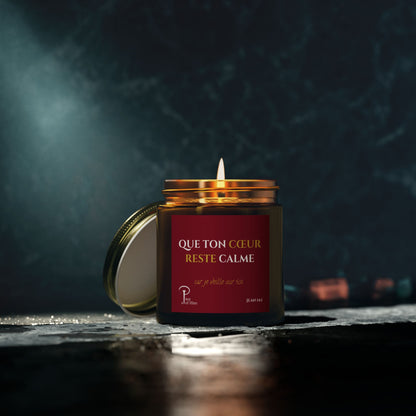 Que Ton Cœur Reste Calme -Calming Scented Candle - burgundy
