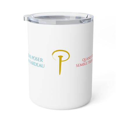 Viens poser ton fardeau - Insulated Coffee Mug - white