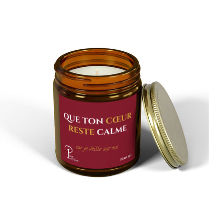 Que Ton Cœur Reste Calme -Calming Scented Candle - burgundy