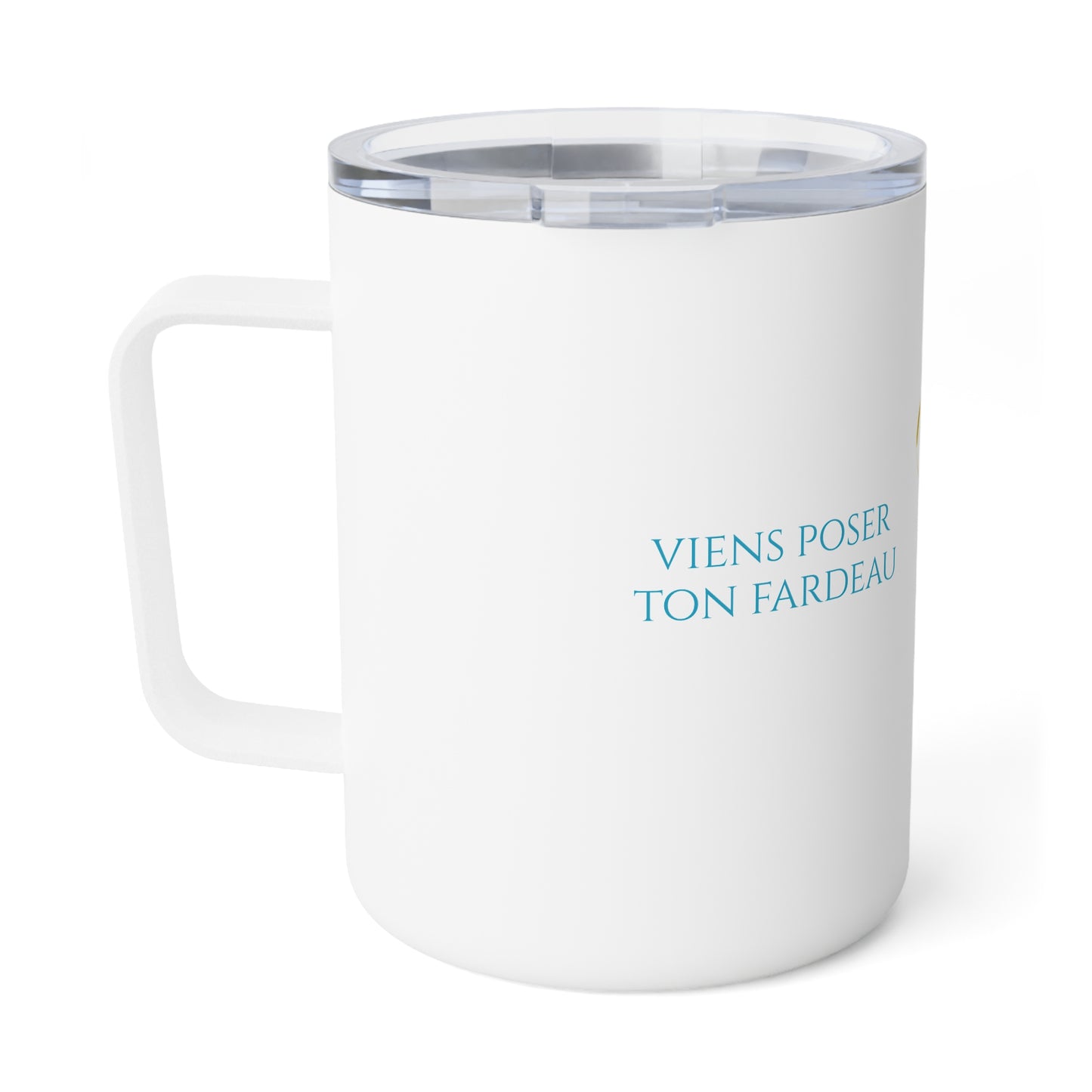 Viens poser ton fardeau - Insulated Coffee Mug - white