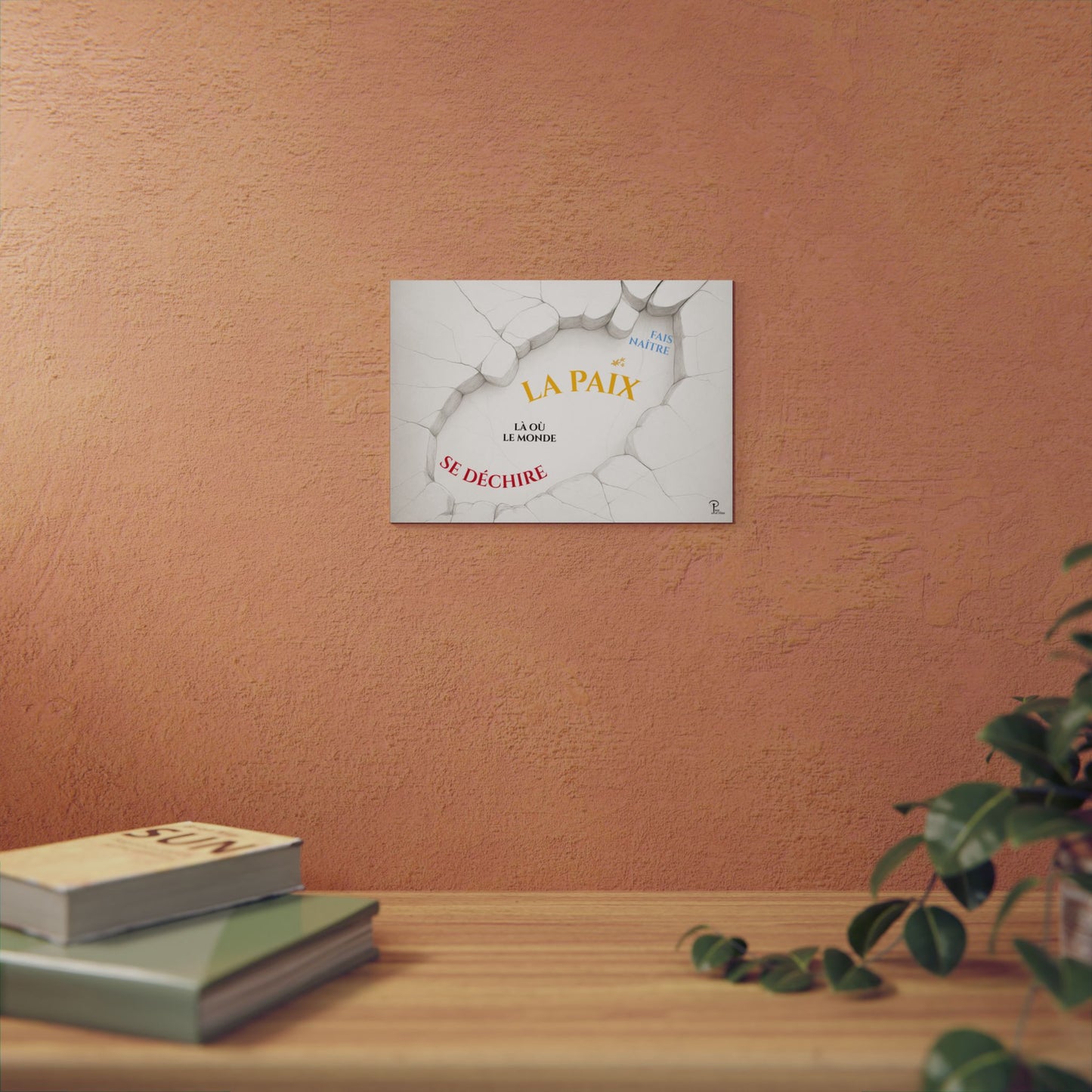 Fais naître la paix - Wall Art Print - grey & white