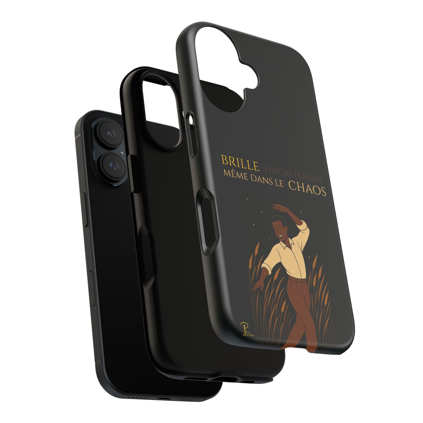 Brille discrètement - Chic Phone Case with a man dancing - black