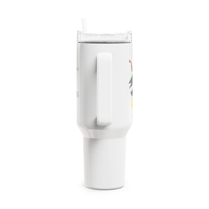 Brille discrètement - 40oz Tumbler with Straw - white