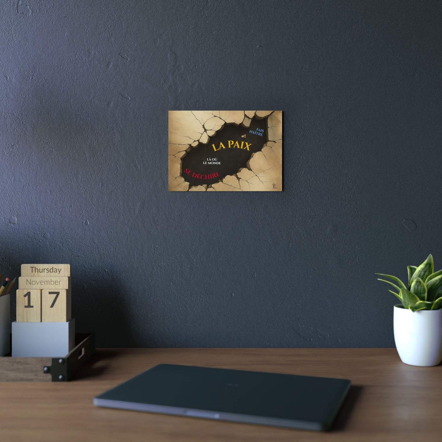 Fais naître la paix - Wall Art Print - dark