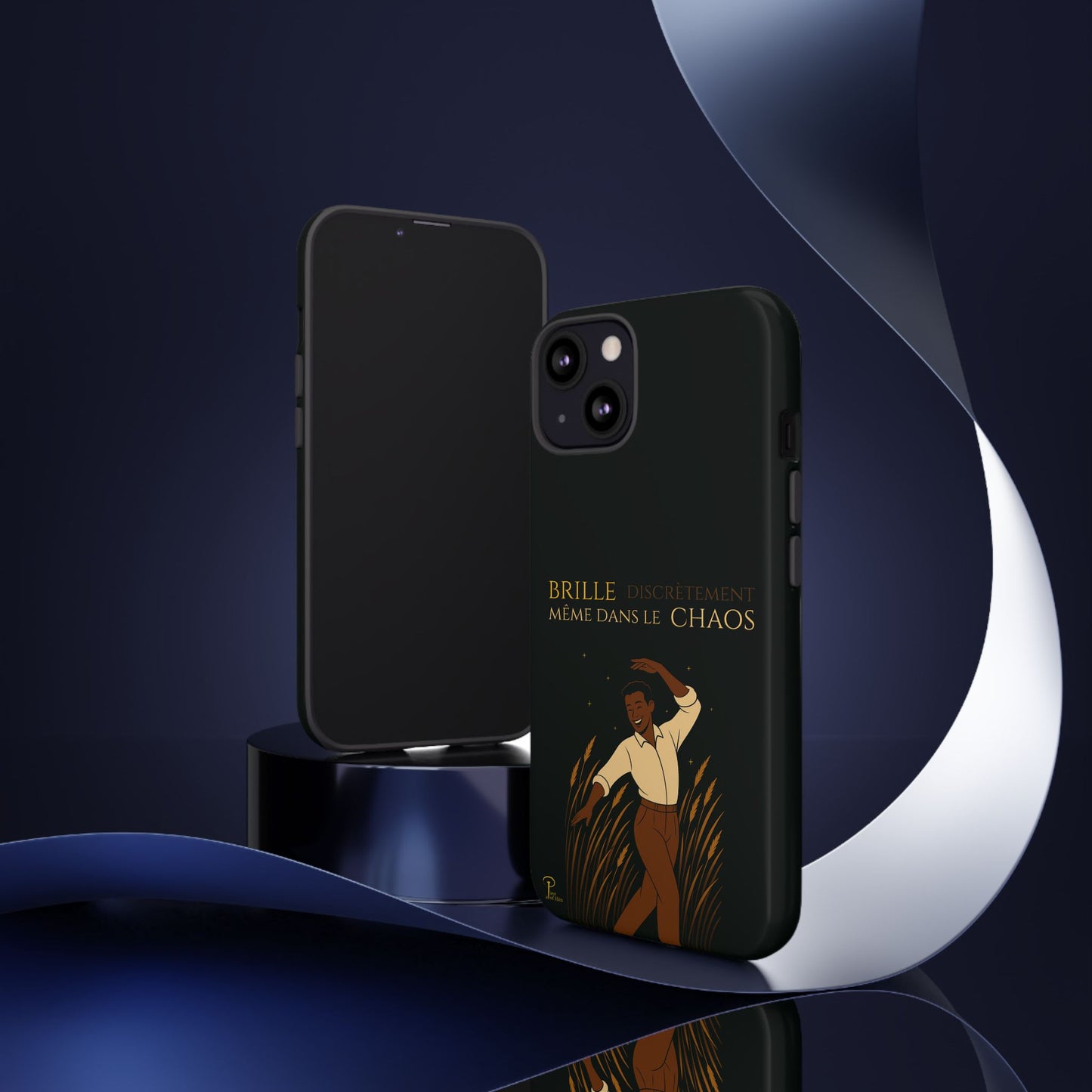 Brille discrètement - Chic Phone Case with a man dancing - black