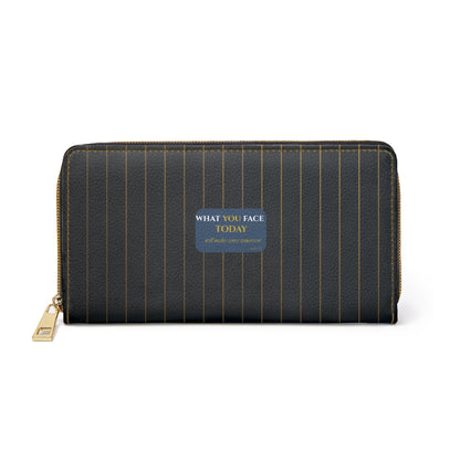 What you face today - Chic Zipper Wallet - navy blue